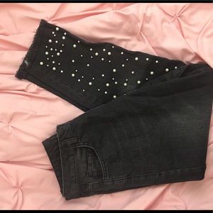 Stylish black jeans with pearls 💗